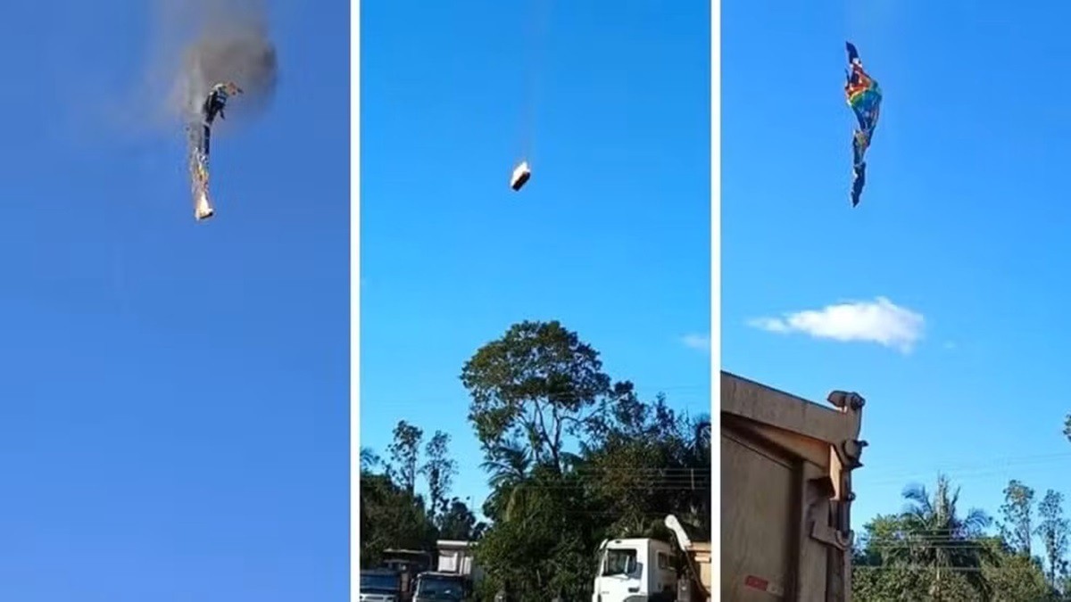 Queda de balão em Santa Catarina neste sábado (21/06/2025)