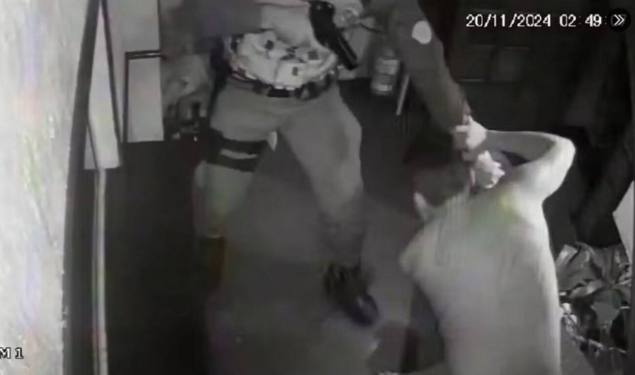 Detalhe da gravação da operação policial na qual morreu o estudante Marco Aurélio Cardenas Acosta, em novembro de 2024, em São Paulo