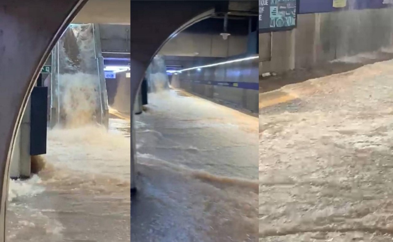 Estação foi tomadas pela água