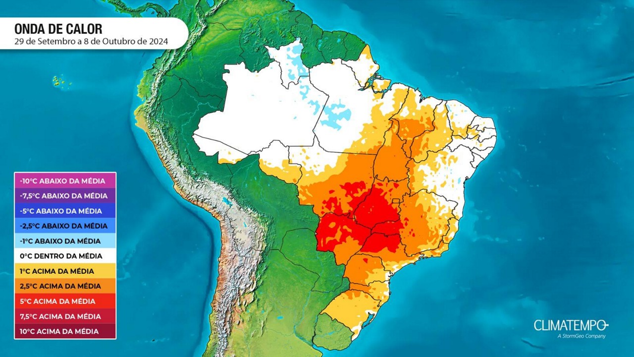 Durante esse período, o país pode registrar temperaturas acima de 40°C em várias regiões