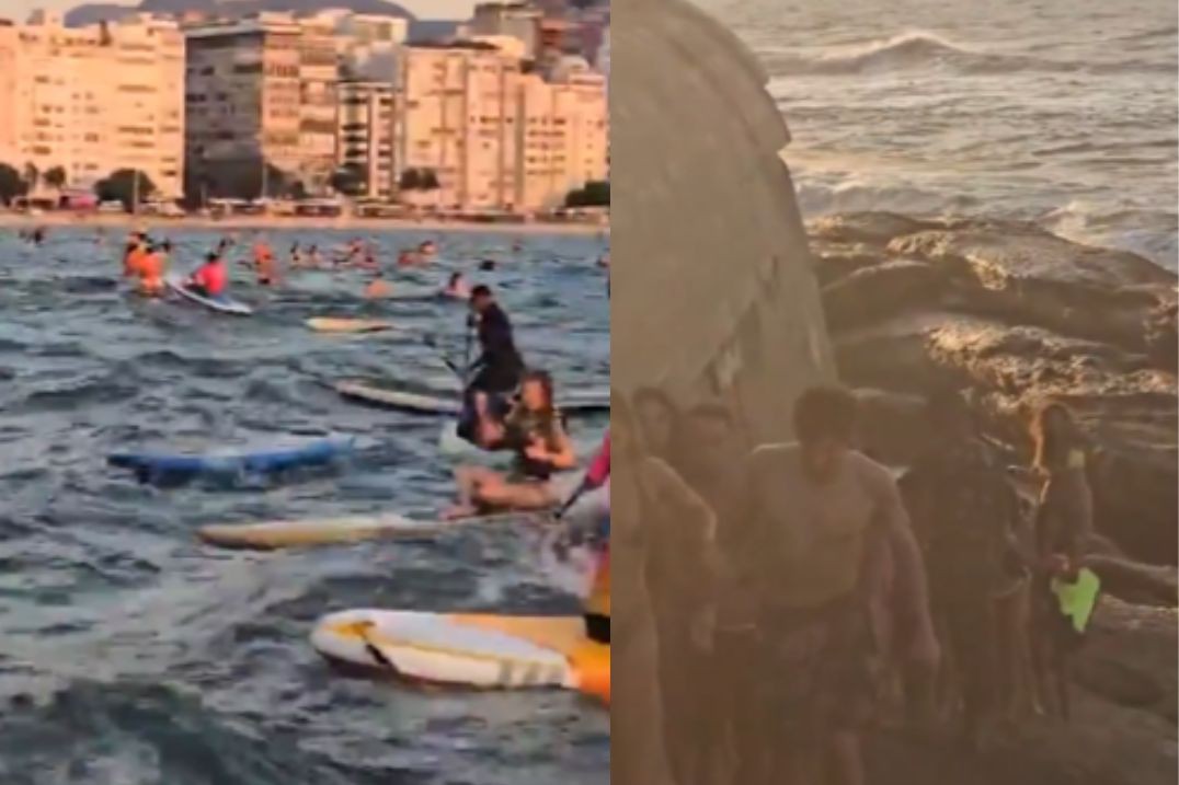 Vento arrastou banhistas no mar de Copacabana (RJ)