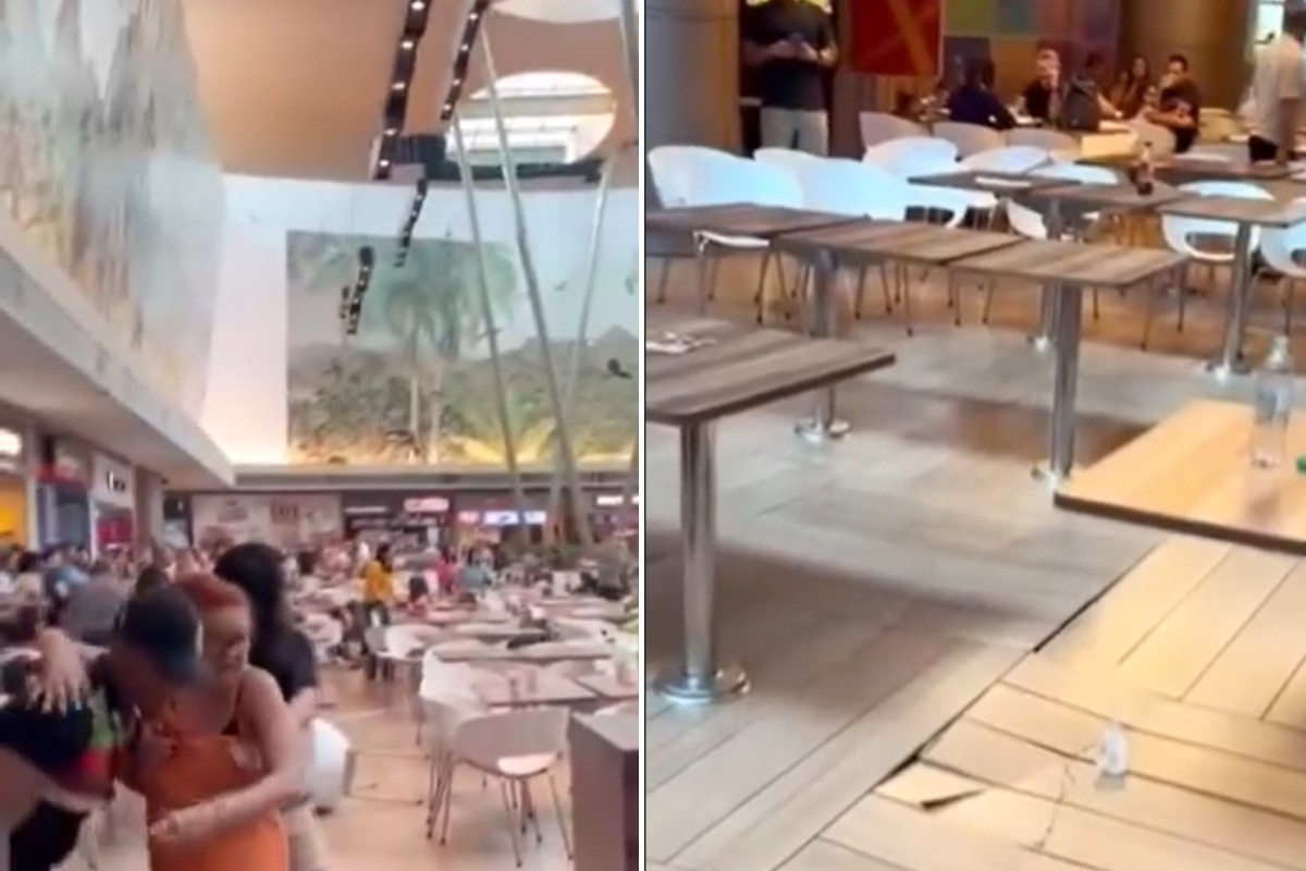 Descolamento de piso no Shopping Metropolitano, na Barra da Tijuca, assustou clientes