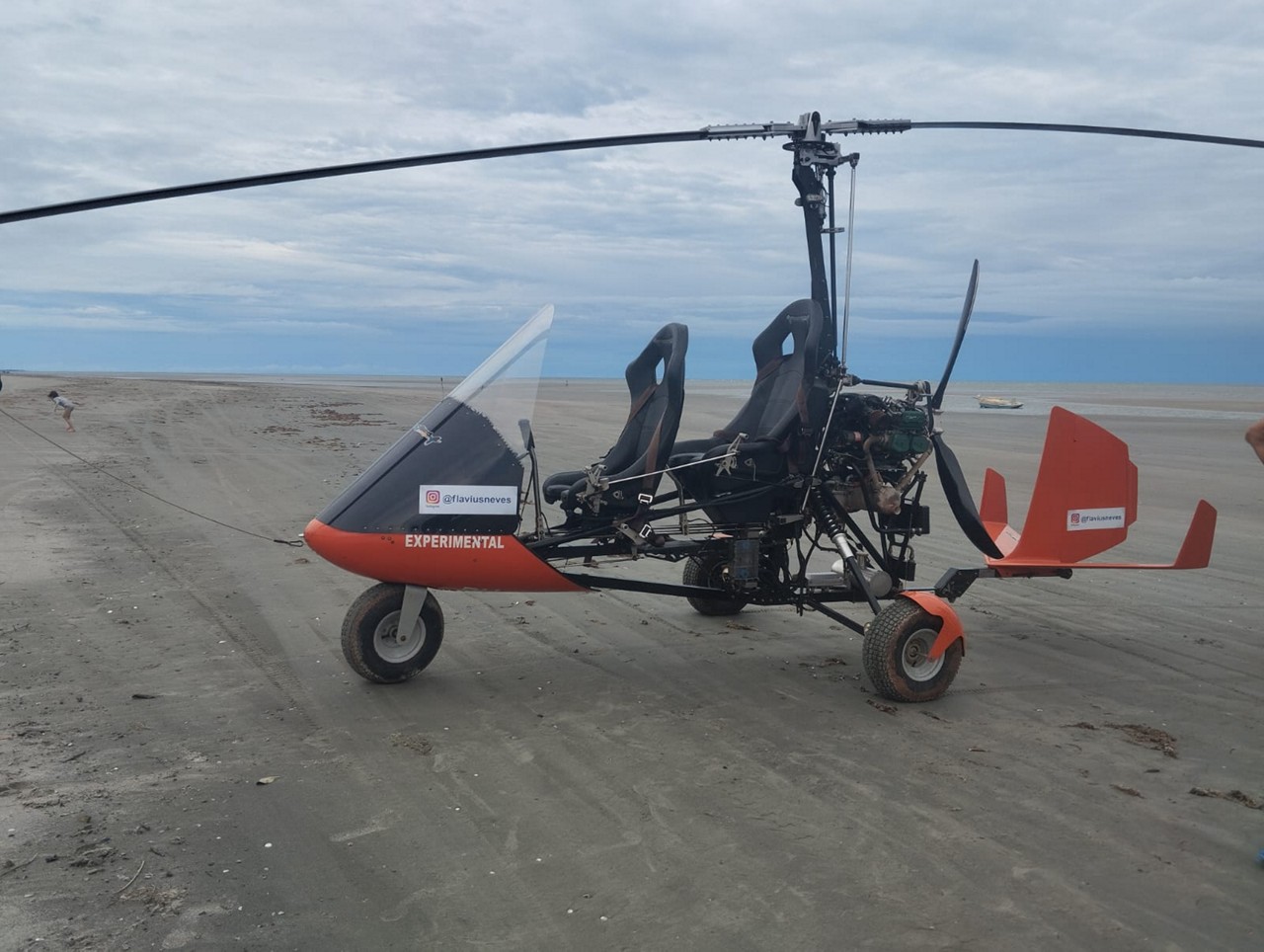 Girocóptero de Flavius, envolvido em acidente no Rio Grande do Norte