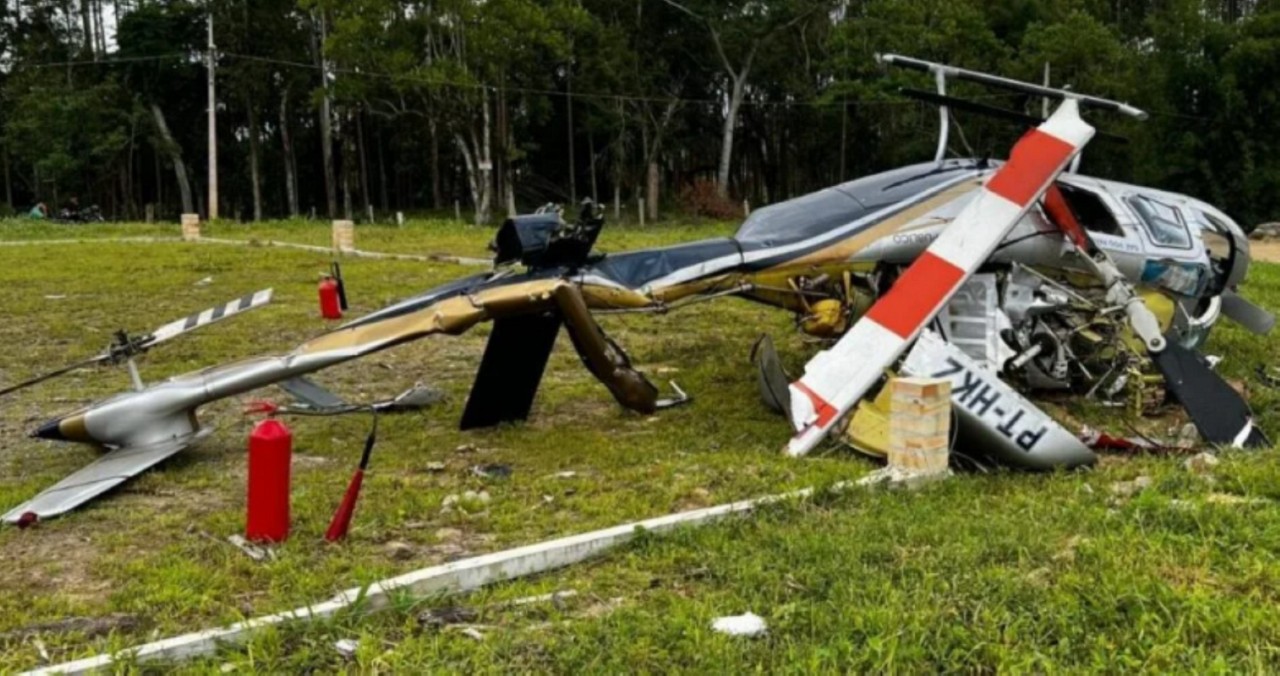 Helicóptero cai em Santa Catarina com 5 pessoas 