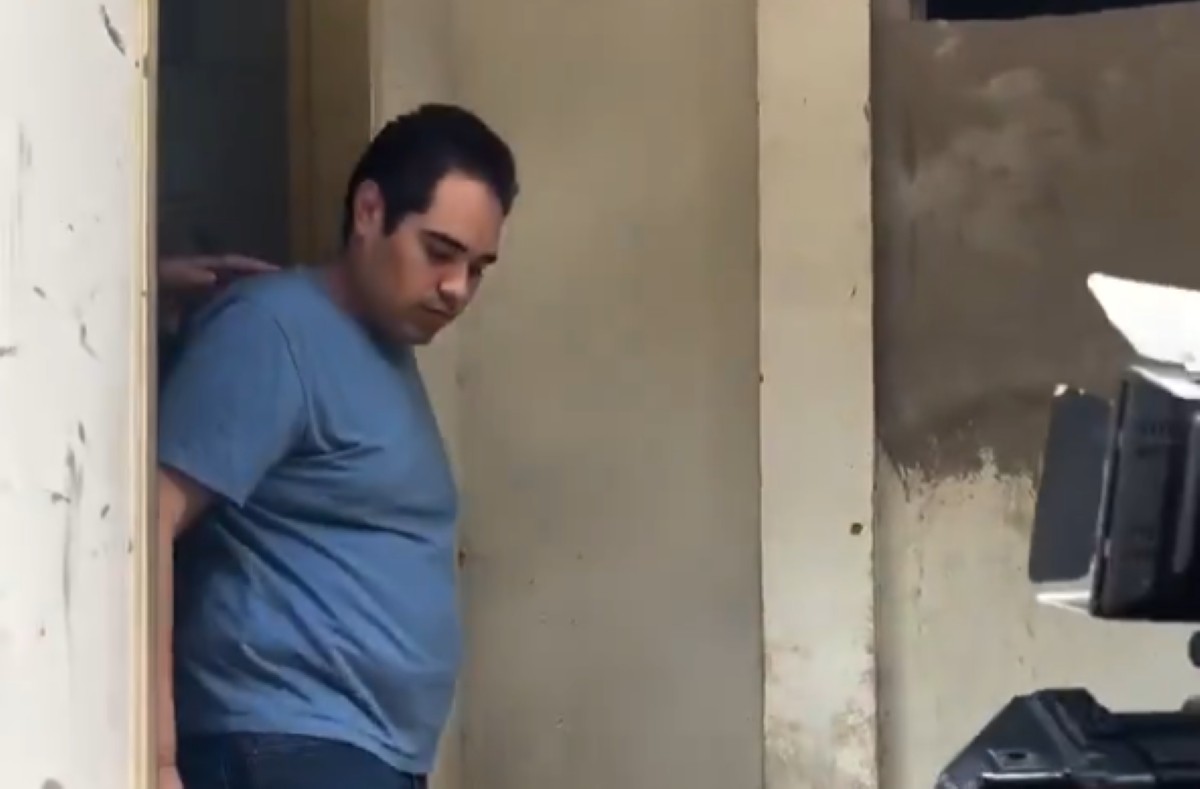 O prefeito de Igarapé Grande, João Vitor Xavier (PDT), durante a prisão