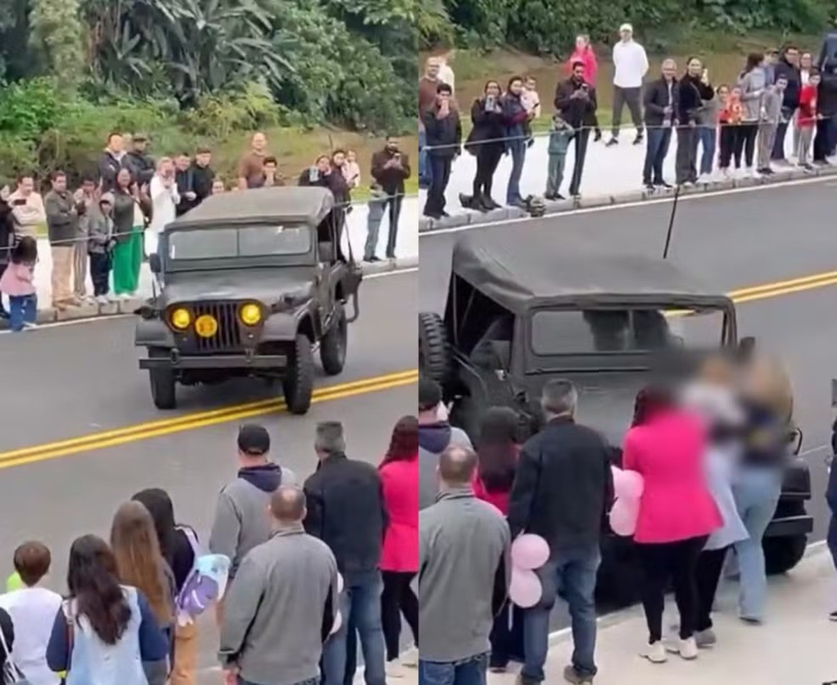 Jipe saiu da pista, indo para cima de um grupo de pessoas