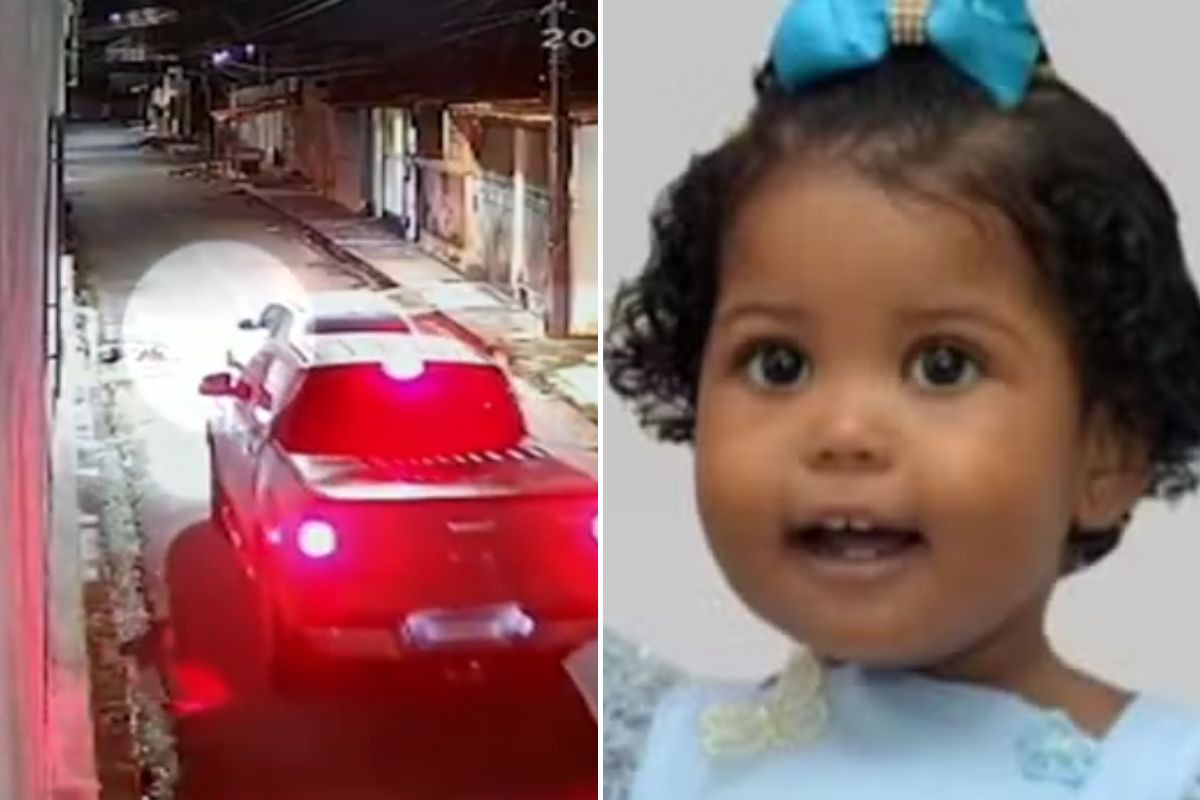 Câmeras registraram momento em que carro de família de Layla Sofia ultrapassa picape