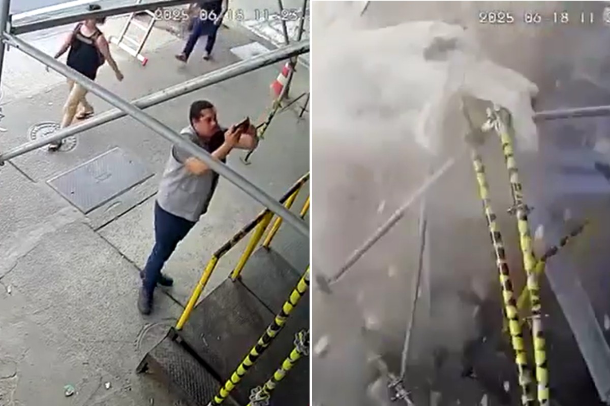 Trabalhador escapou pouco antes de estrutura ceder