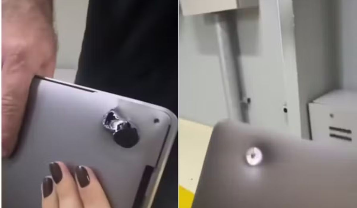 Tiro atravessou a mochila e o notebook e parou nas costas do motociclista