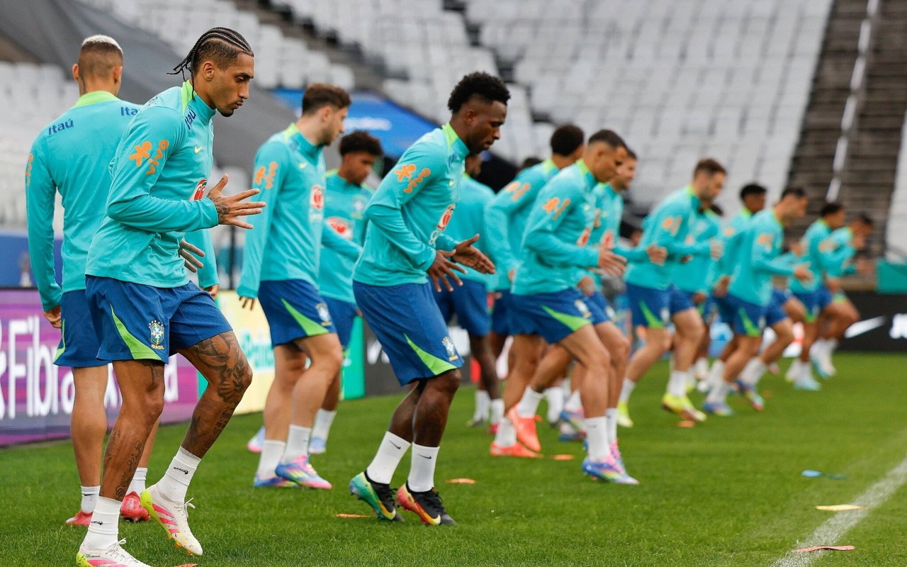 Seleção Brasileira em treino na Neo Química Arena (Foto: Rafael Ribeiro/CBF)