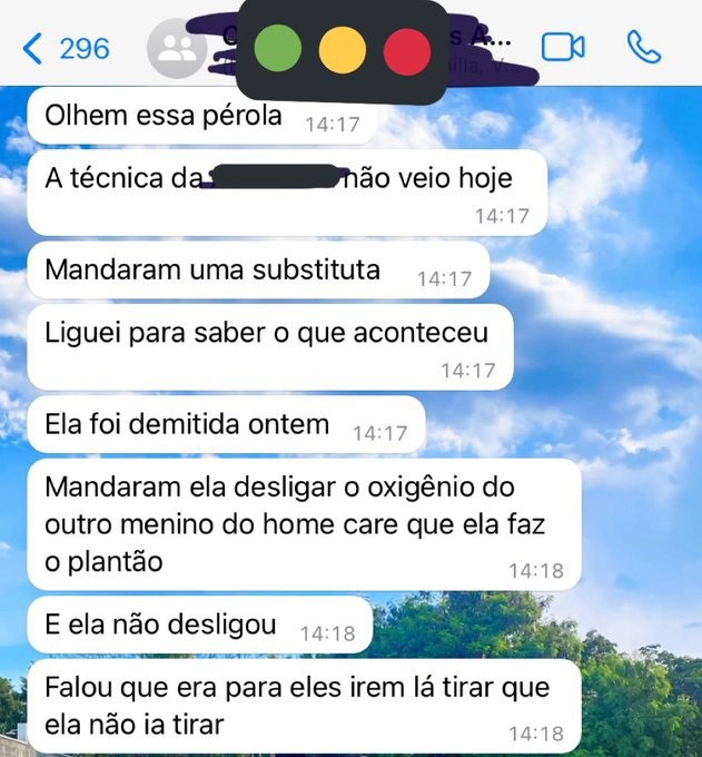 Relato de mãe, compartilhado no WhatsApp, revela suposto caso de ordem para desligar oxigênio