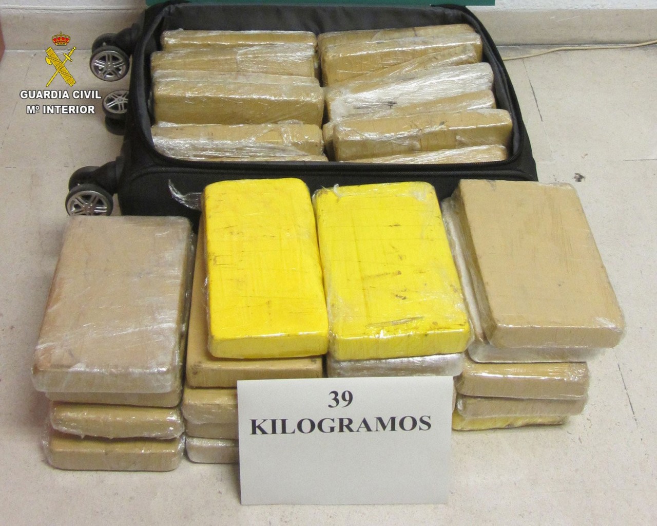 Cocaína apreendida na Espanha em 2019