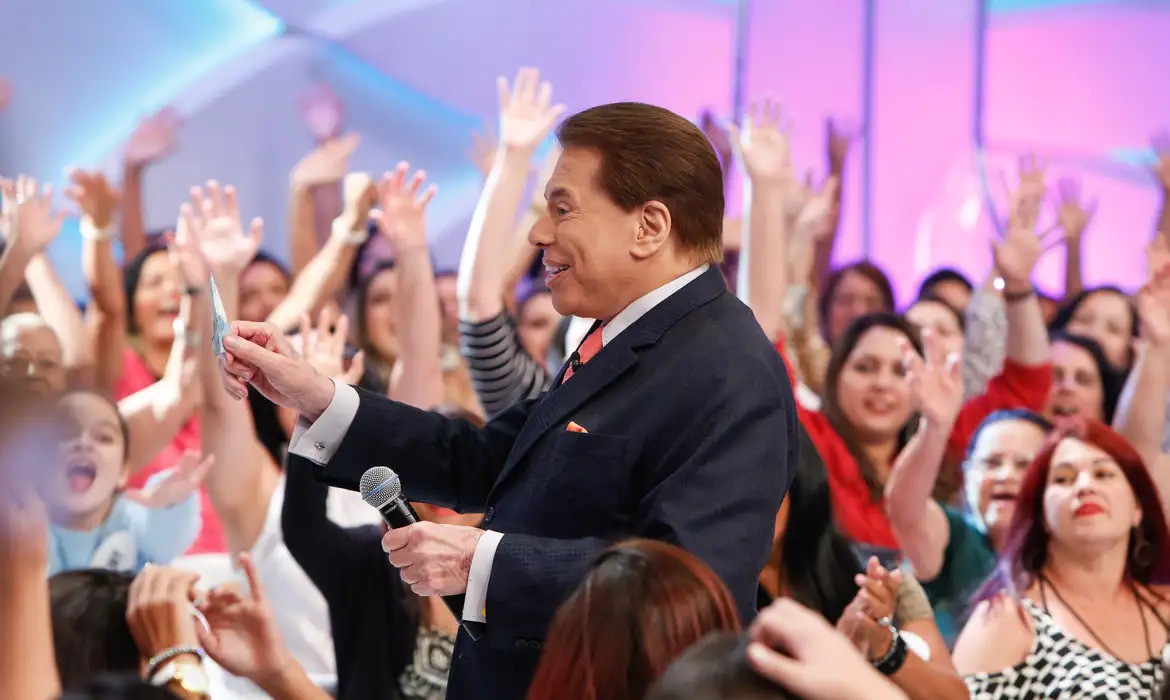 Silvio Santos durante seu programa no SBT
