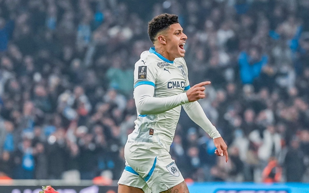 Luis Henrique comemora gol pelo Olympique de Marseille (Foto: Divulgação)