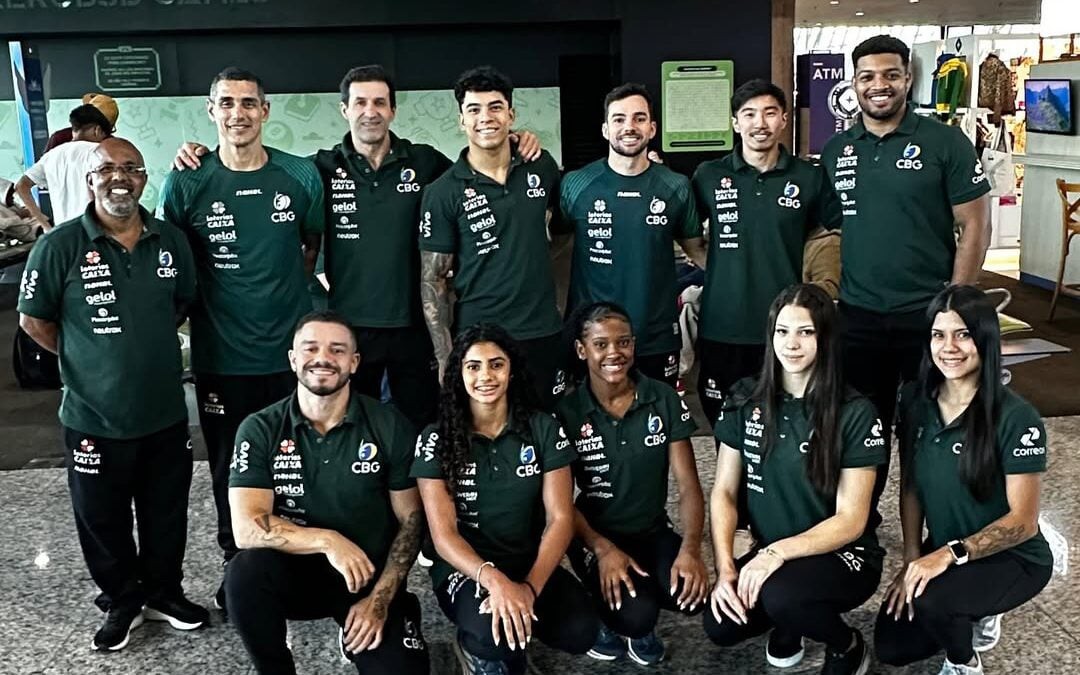 Brasil embarcou para a Copa do Mundo após o Troféu Brasil (Foto: Divulgação/ CBG)