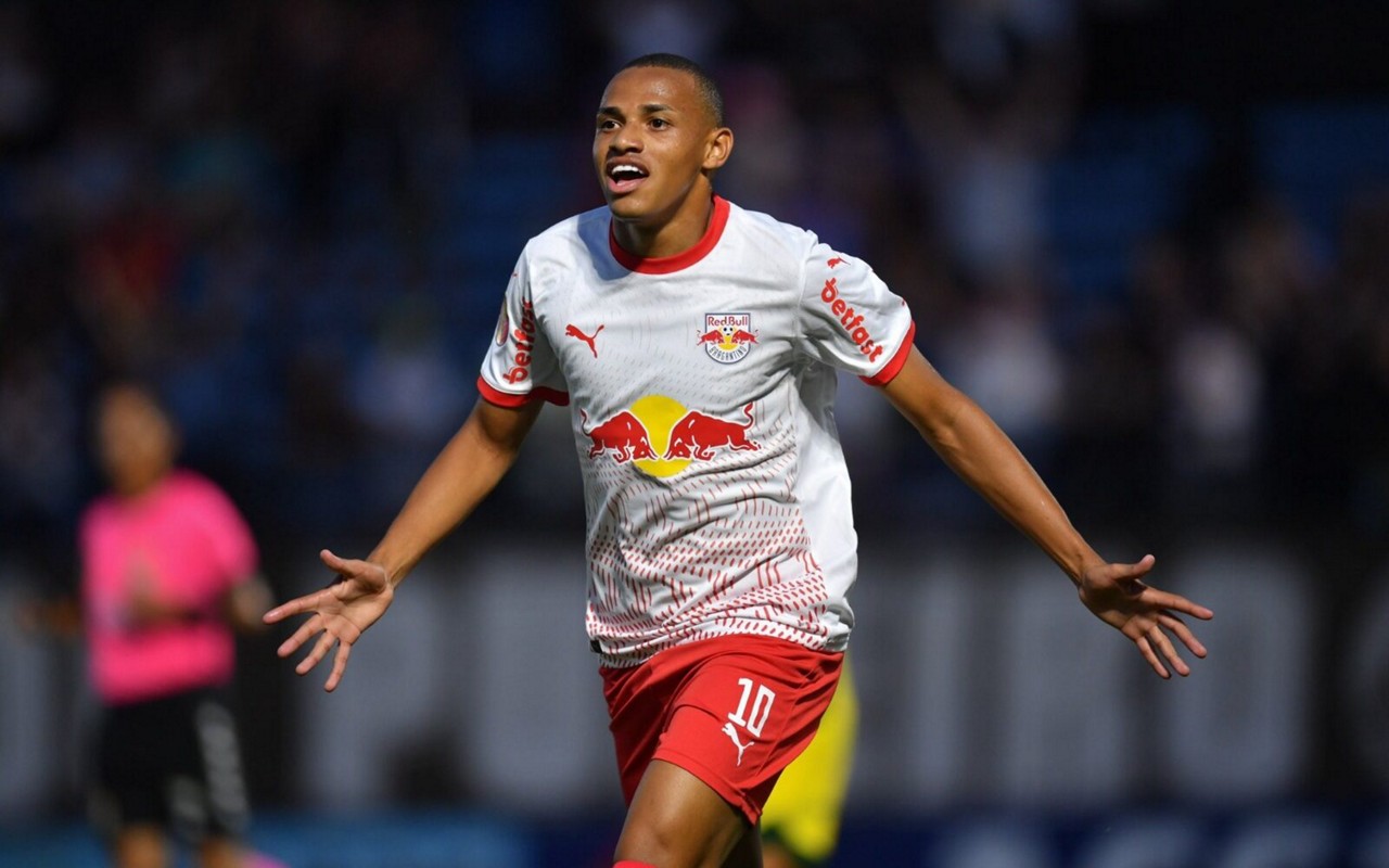 Jhon Jhon comemora gol contra o Mirassol (Foto: Ari Ferreira/Red Bull Bragantino)