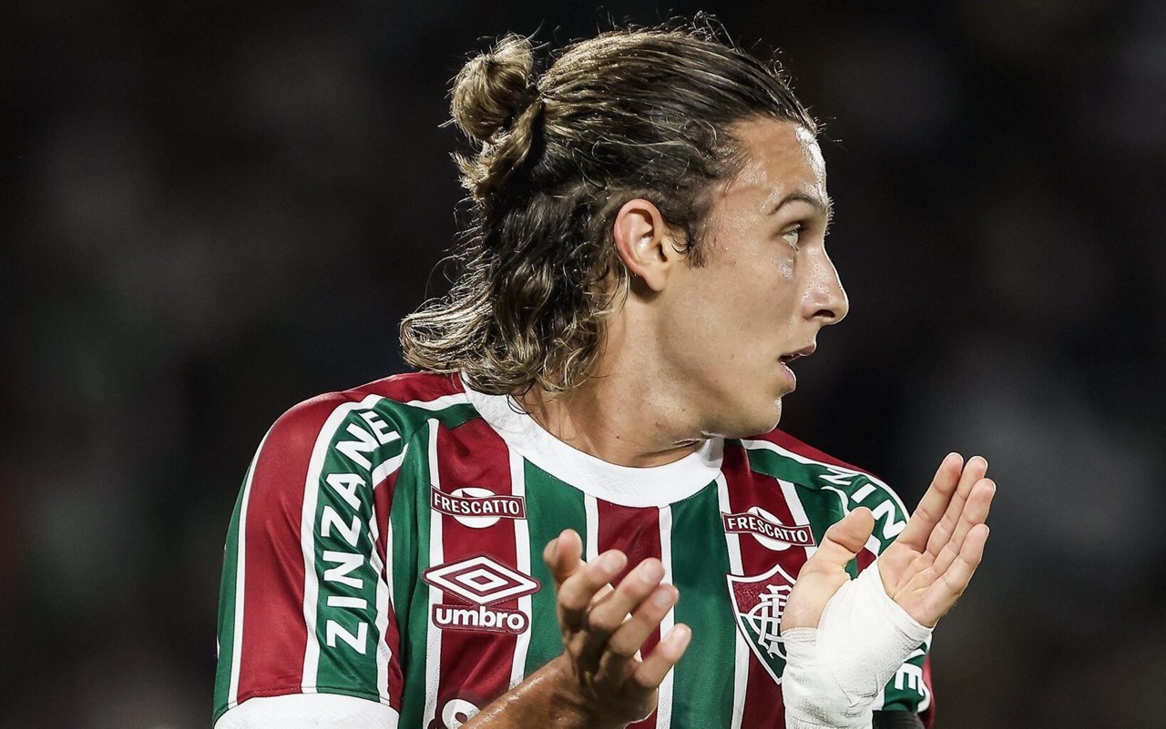 Canobbio em ação pelo Fluminense contra o Internacional pela Copa do Brasil (Foto: Lucas Merçon / Fluminense)