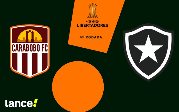 Carabobo e Botafogo jogam na Venezuela nesta terça-feira (Arte: Lance!)