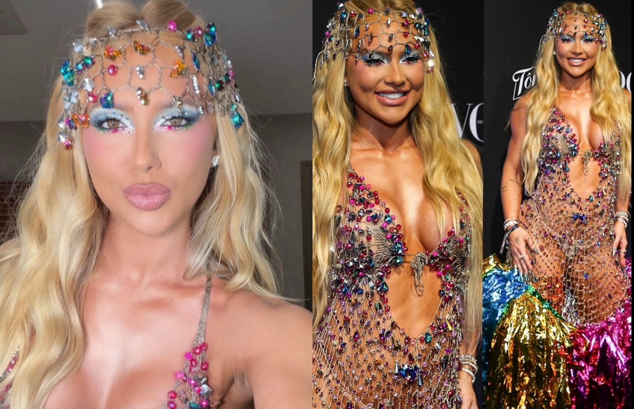 Virginia Fonseca com novo visual loiro no Baile da Vogueta