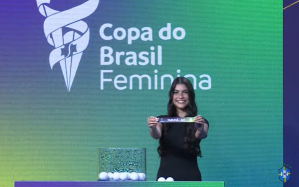 Sorteio da Copa do Brasil Feminina teve nome de clube incluído indevidamente (Reprodução/CBF TV)