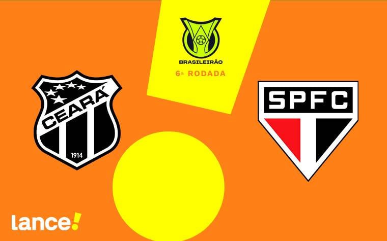 Ceará e São Paulo se enfrentam pela sexta rodada do Brasileirão (Foto: Arte/ Lance!)