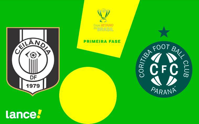 Ceilândia e Coritiba se enfrentam pela Copa do Brasil (Foto: Arte Lance!)