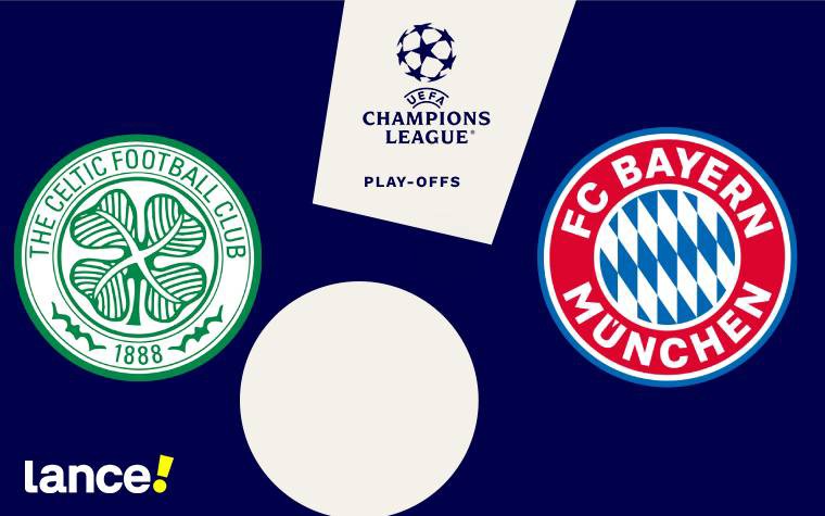 Celtic e Bayern de Munique se enfrentam pelos play-offs da Champions League (Arte: Lance!)