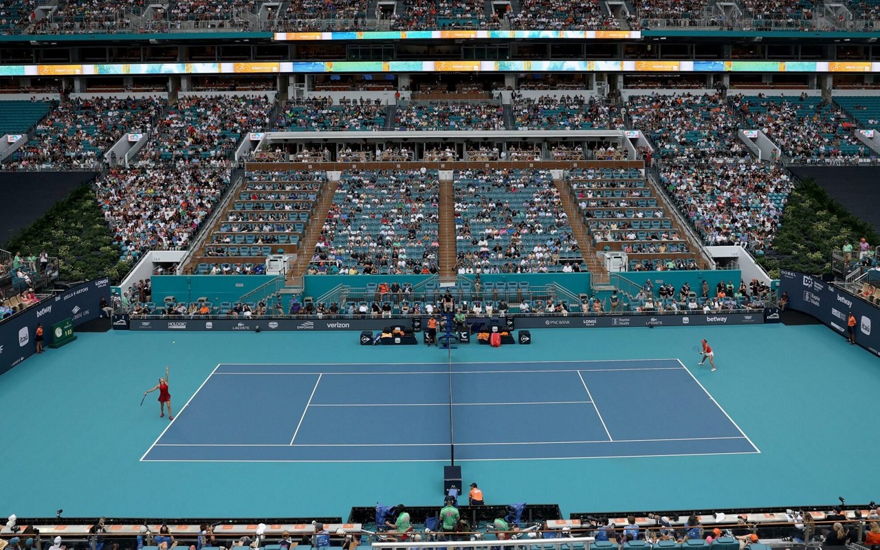 Final de simples feminino no Miami Open (Foto: Matthew Stockman/Getty Images/AFP)