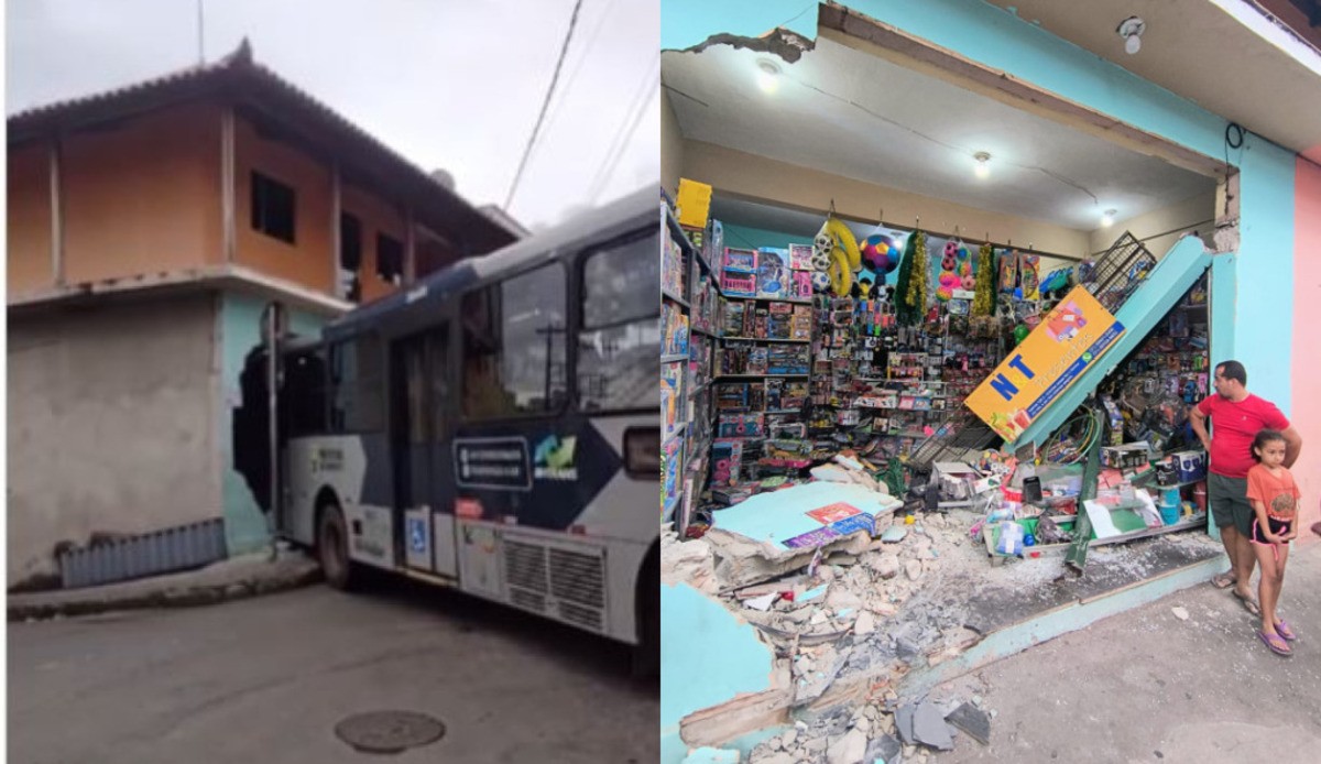 O acidente envolveu um coletivo da linha 806; ninguém se feriu
