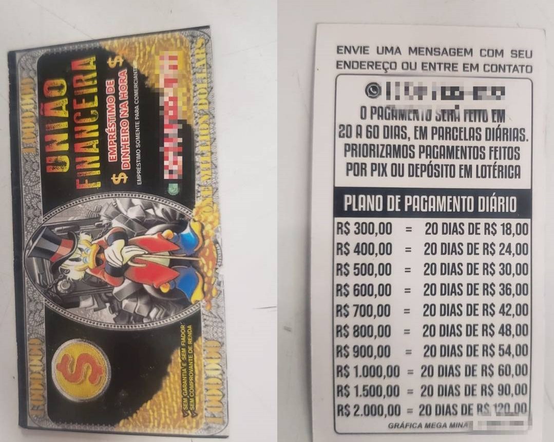 Documentos foram encontrados no carro de suspeitos de agiotagem