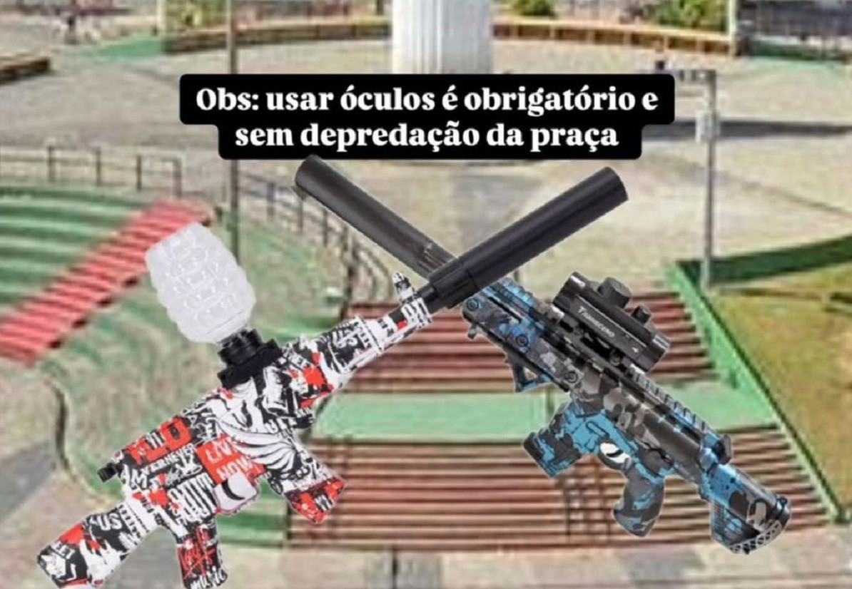Flyer orientava participantes a usarem óculos durante a "brincadeira"
