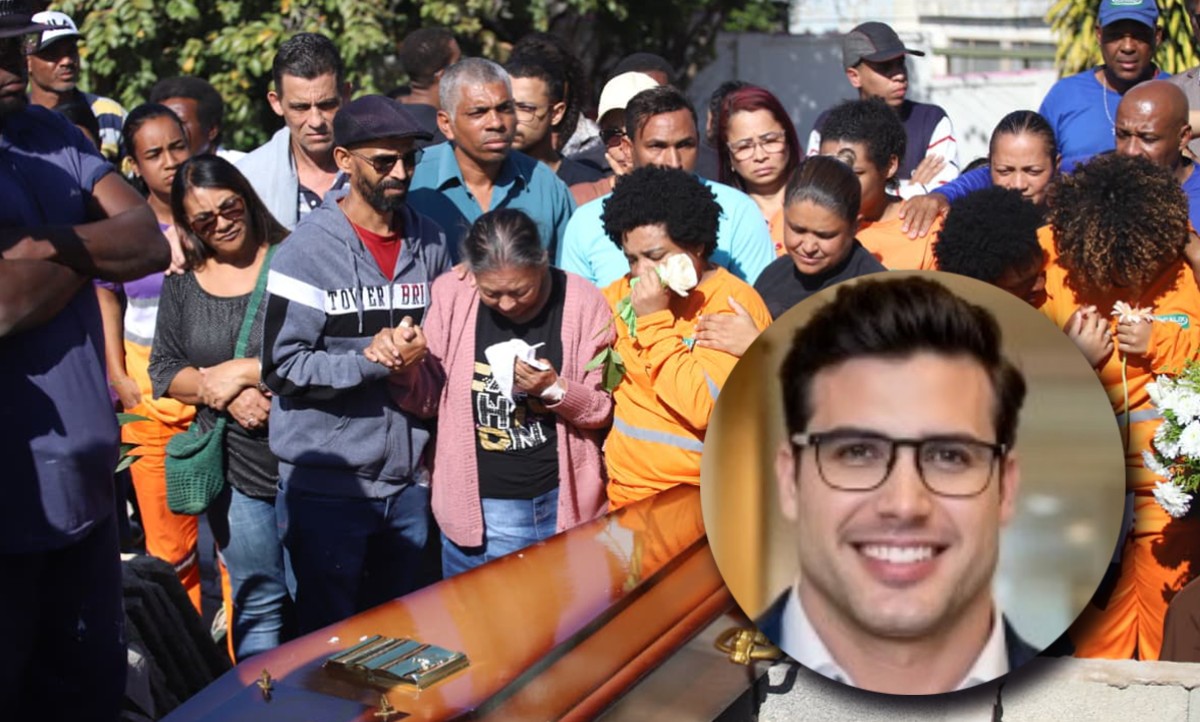 Velório do gari Laudemir de Souza Fernandes foi marcado por comoção; na imagem circulada, está o suspeito do crime: Renê da Silva Nogueira Júnior 
