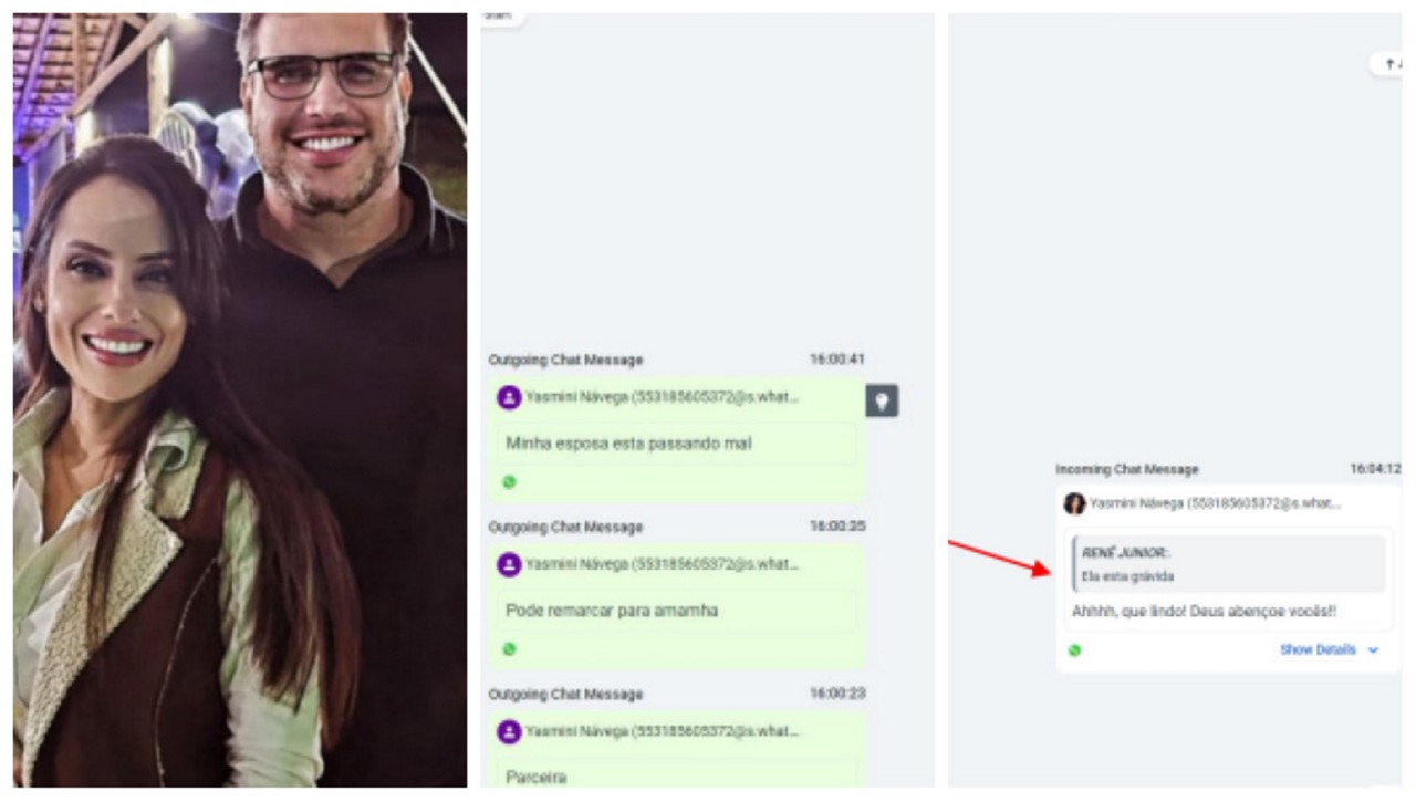 Em mensagens recuperadas pela Polícia Civil, Renê disse que a esposa e delegada Ana Paula estava grávida