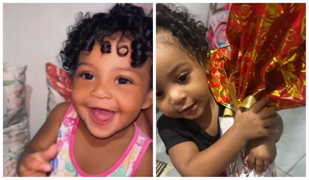 A bebê Evelyn, de apenas um ano e quatro meses; criança foi intubada mas não resistiu ao procedimento