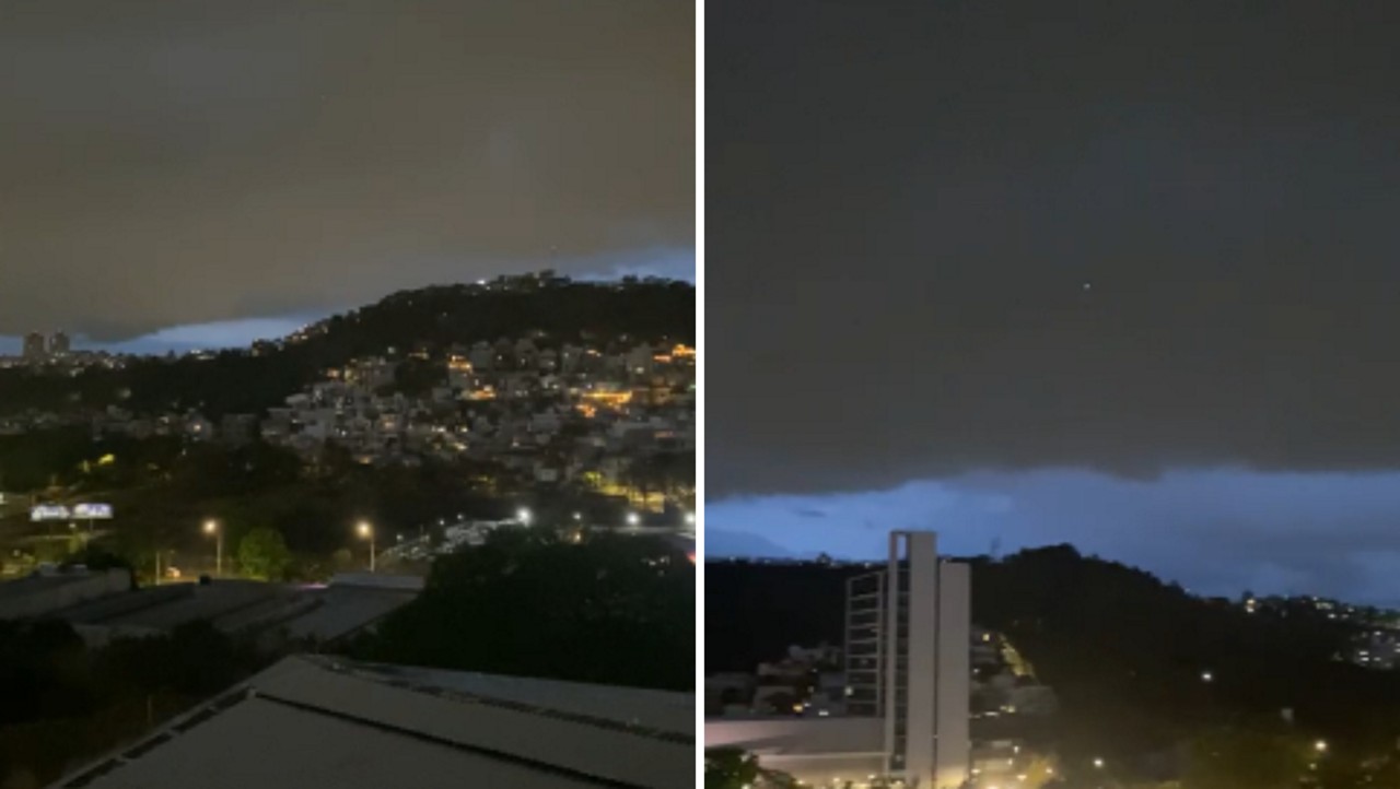 Nuvem escura cobriu o céu do bairro Castelo, em BH