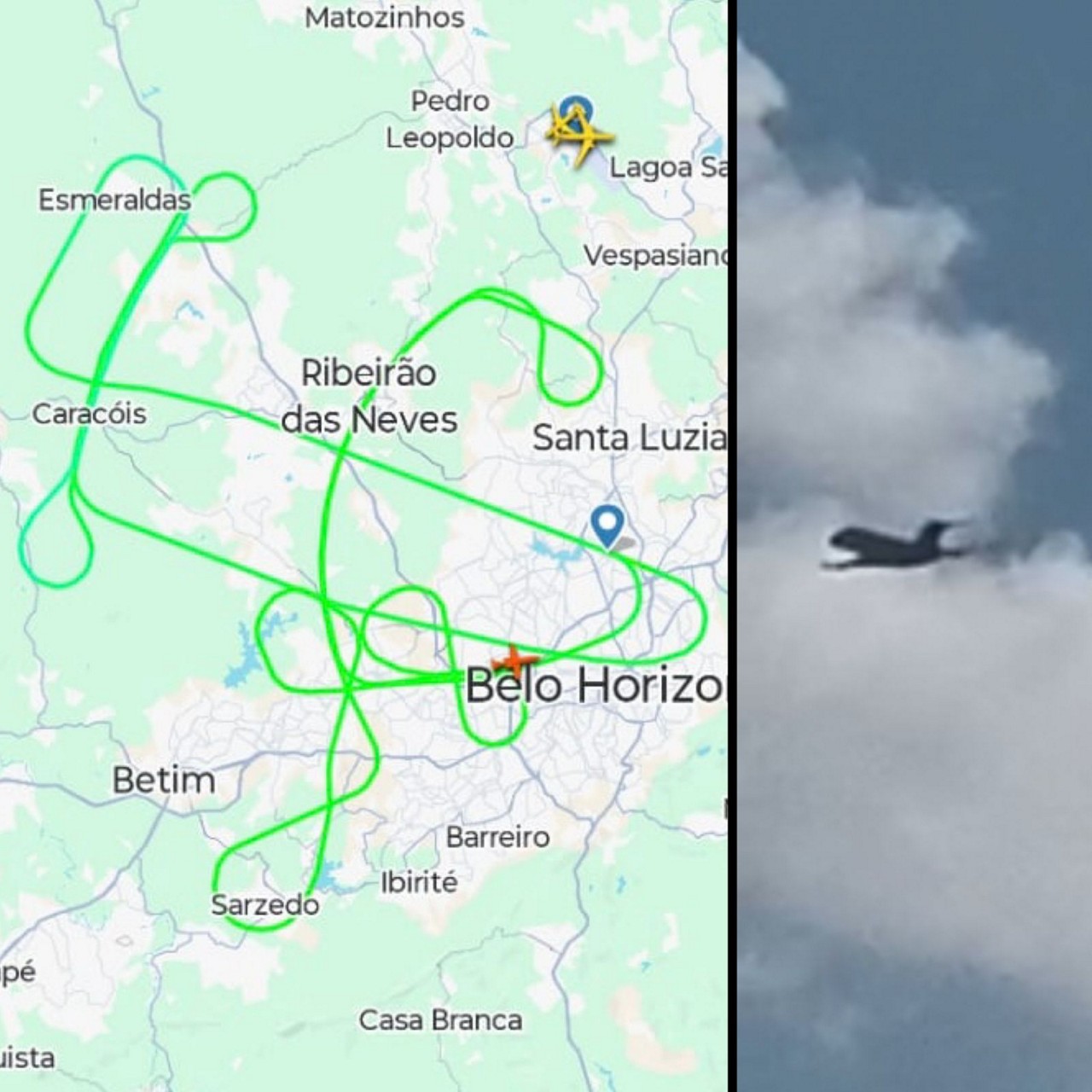 Avião da FAB realizou voos em círculos na região metropolitana de BH