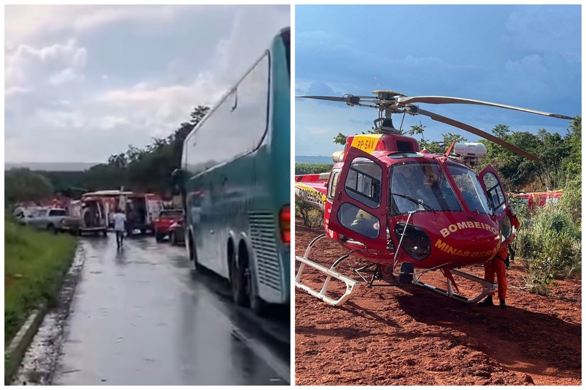 Acidente mobilizou o helicópteros dos bombeiros 