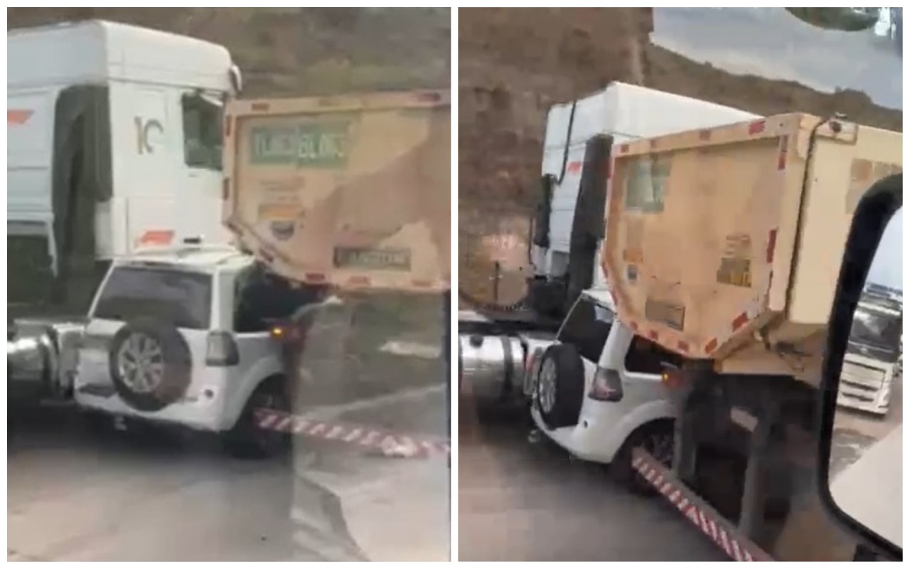 Acidente foi flagrado por motoristas 