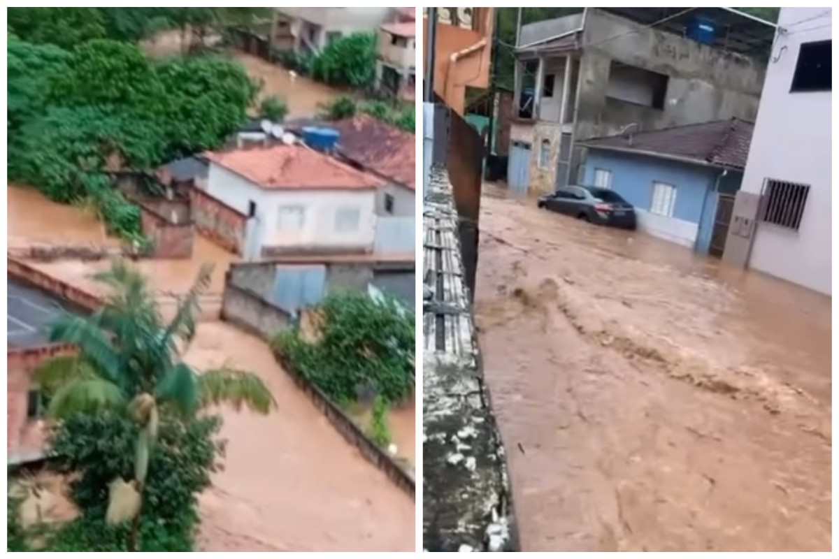 Chuva inundou ruas de Diogo de Vasconcelos 
