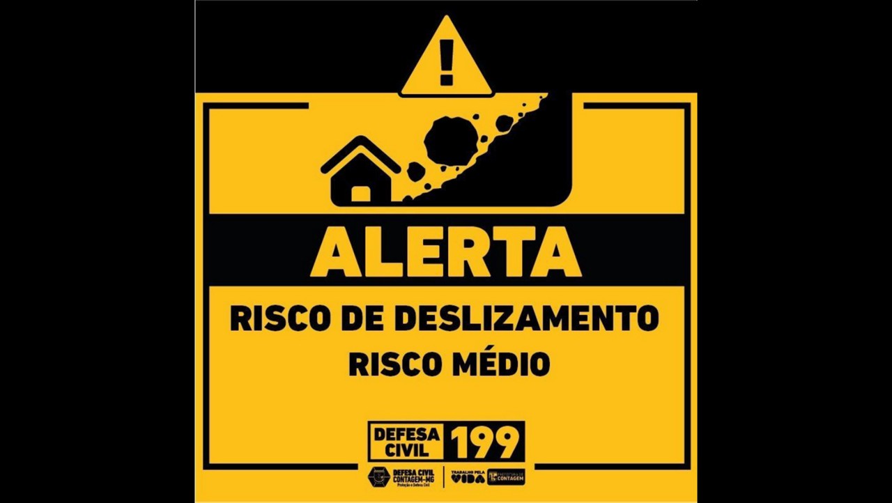 Alerta foi emitido pela Defesa Civil de Contagem