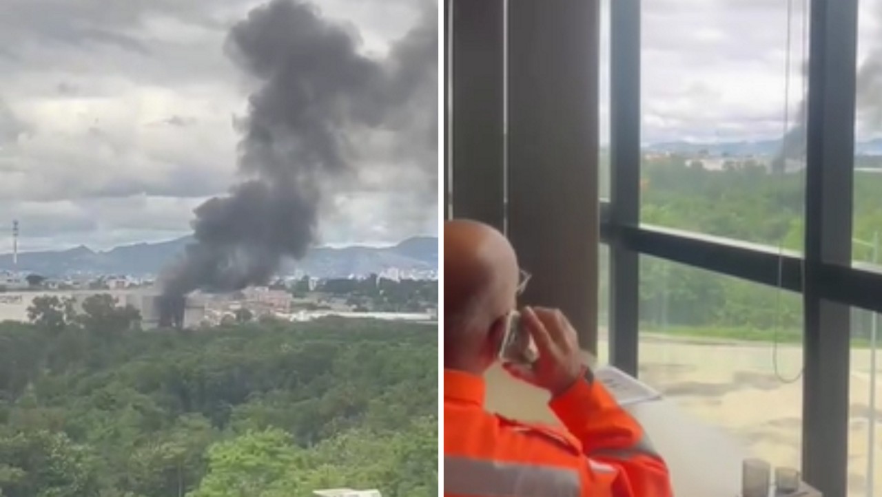 Incêndio ocorre em um supermercado na rodovia MG-010, no km 14, próximo à Cidade Administrativa