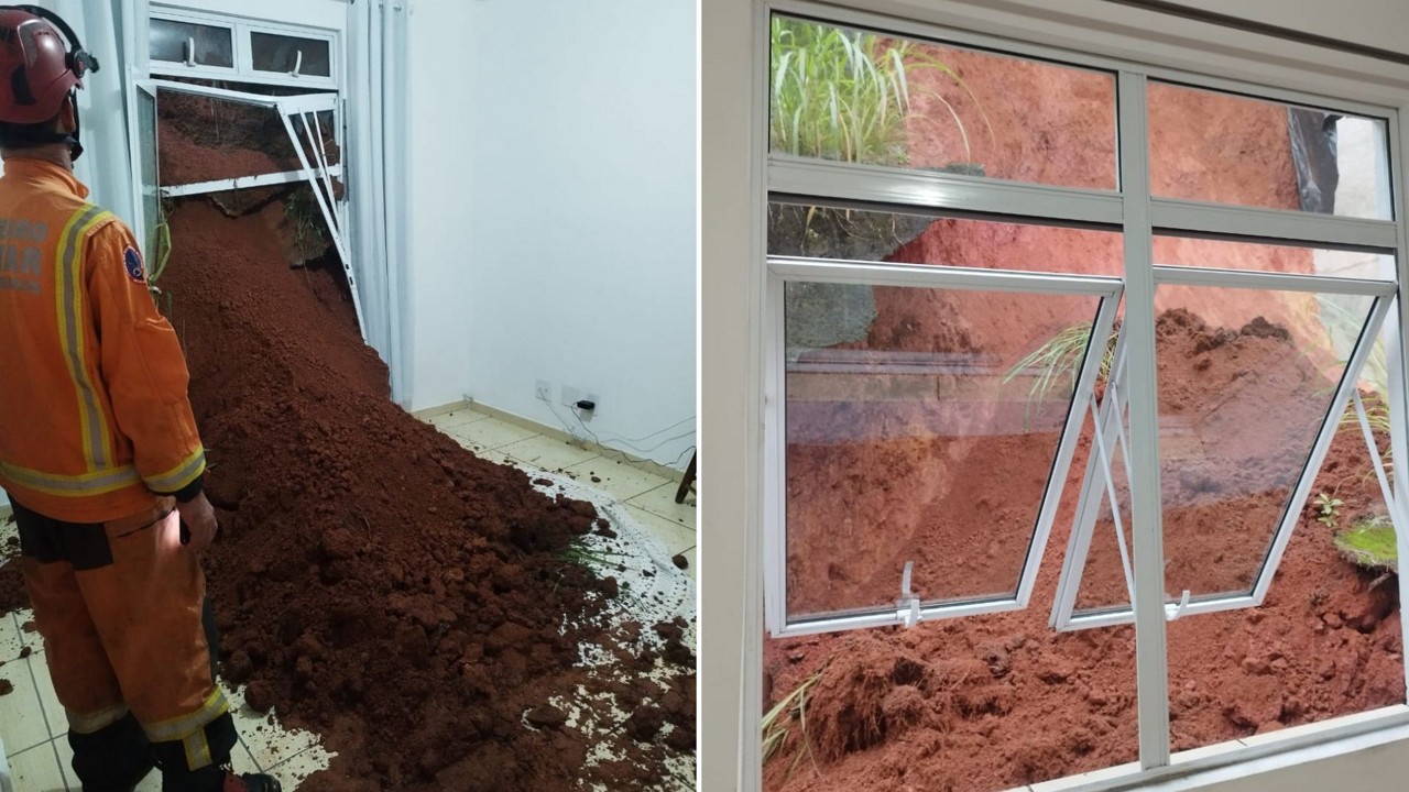 Seis pessoas ficaram desalojadas após o deslizamento