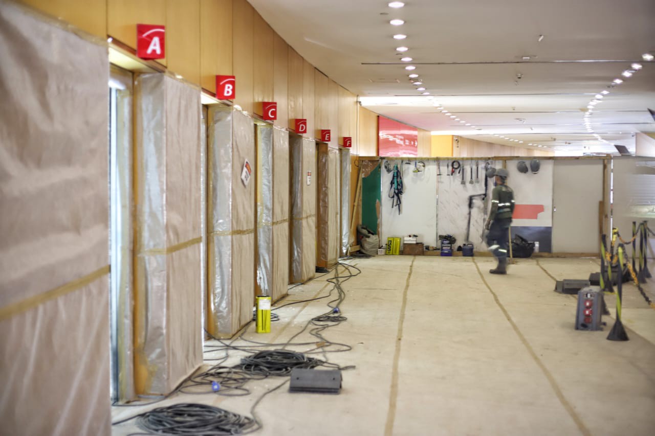 Obras acontecem após a interdição dos elevadores, em novembro do ano passado