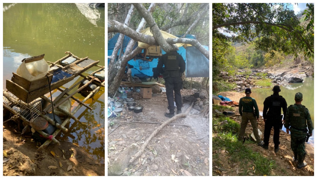 Máquinas e acampamento às margens do rio do Peixe foram destruídos