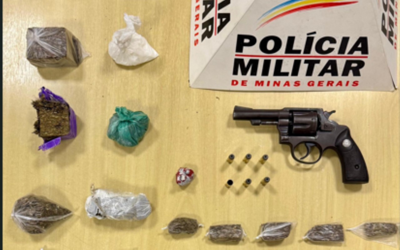 Suspeito que fazia 'delivery' foi preso com arma calibre 32 e drogas em Ipatinga

