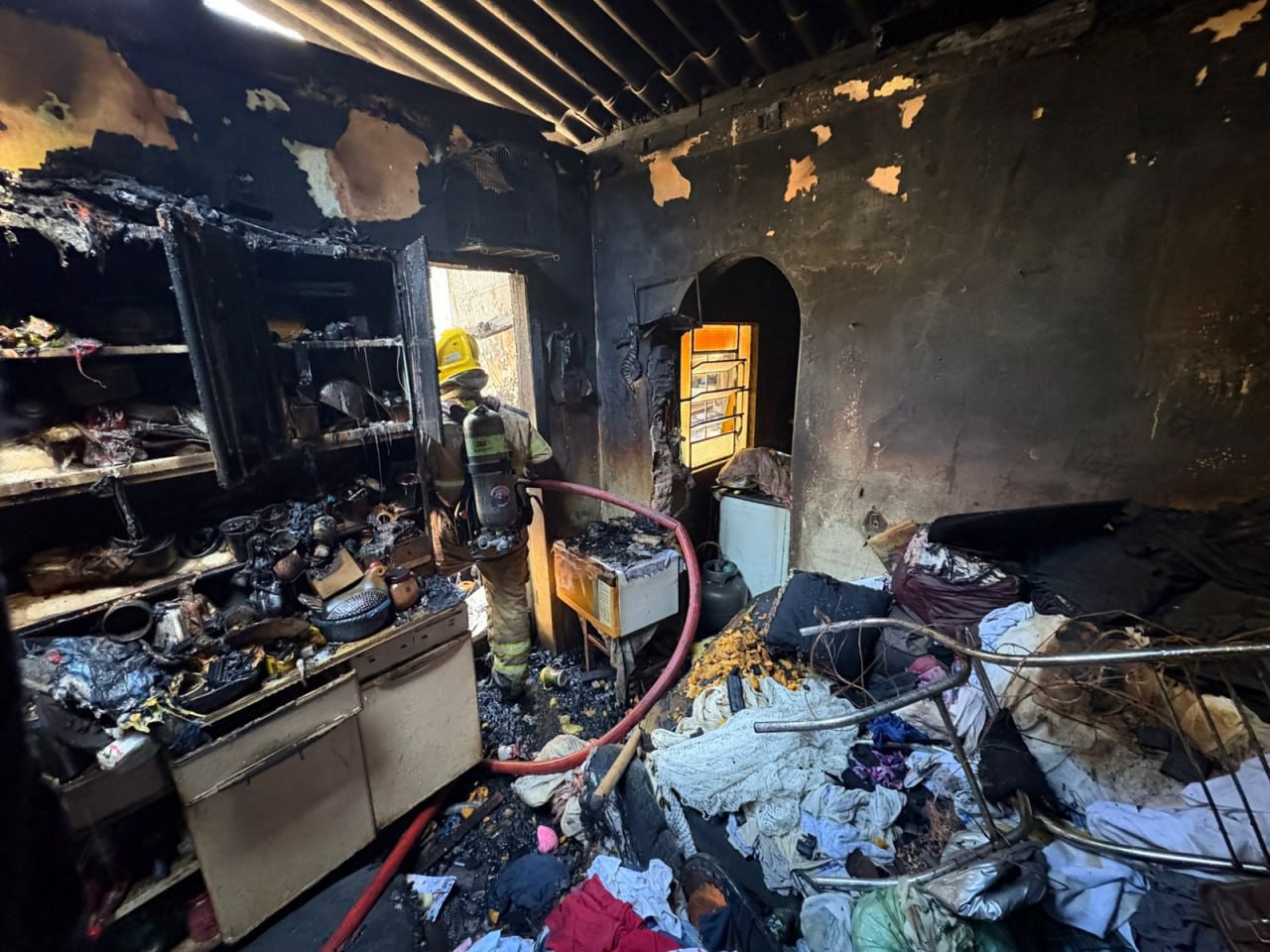 O incêndio ocorreu no bairro São Paulo, próximo ao Minas Shopping em Belo Horizonte