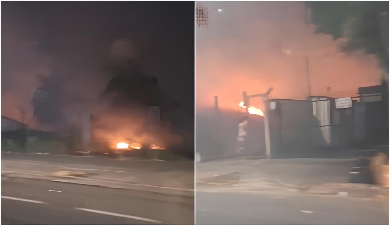Incêndio foi registrado por moradores