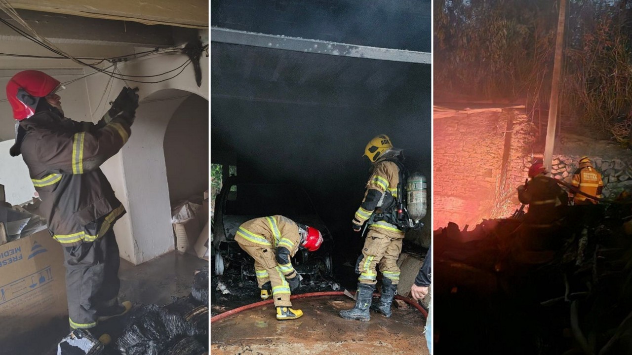 O Corpo de Bombeiros atendeu a diferentes ocorrências de incêndio neste final de semana