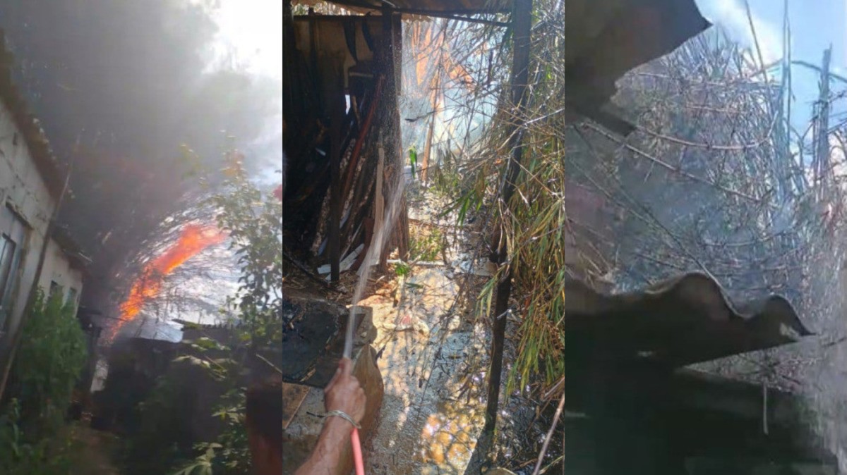 As chamas se alastraram e ameaçou diversas casas vizinhas ao local