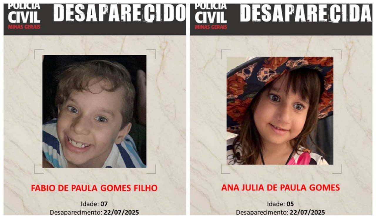Os irmãos foram buscados pelo pai no dia 9 de julho e, desde então, não foram mais vistos pela mãe
